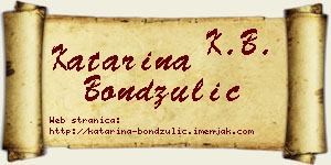 Katarina Bondžulić vizit kartica